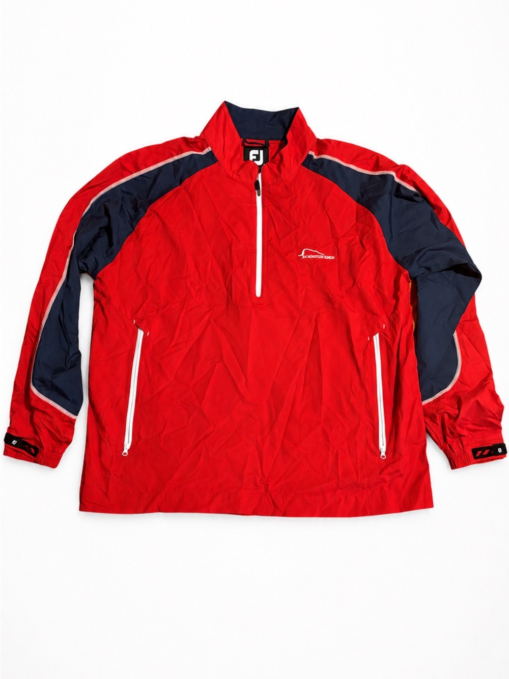 FootJoy FJ Performance Half Zip Golf Windbreaker Jacket Red Navy Men’s XL